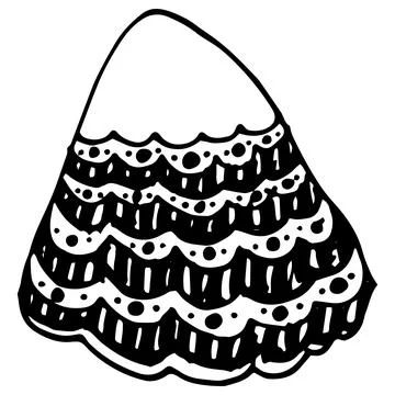 Drawing of a mountain with a pattern of wavy lines, strokes and dots. a hand Stock Illustration