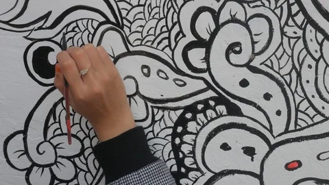 Drawing Mural Art Stock Footage 111406935