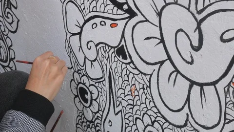 Drawing Mural Art Stock Footage 111406966