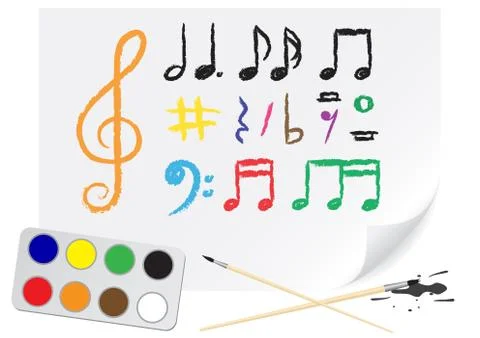 Drawing music notes Stock Illustration