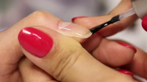 Drawing On The Nail Varnish Stock Footage 63614789