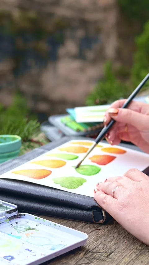 Drawing in the nature Stock Footage 294987088