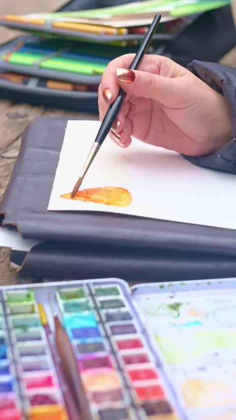 Drawing in the nature Stock Footage 294987541