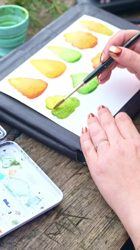 Drawing in the nature Stock Footage 294987696