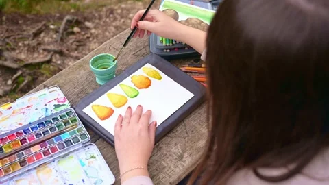 Drawing in the nature Stock Footage 294987852