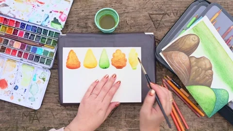 Drawing in the nature Stock Footage 294987986