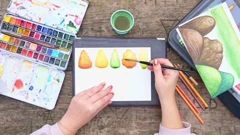 Drawing in the nature Stock Footage 294988181