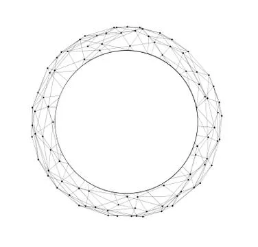 Drawing of Network and Connection Technology Concept in circle イラスト素材