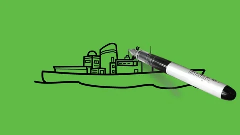 Drawing an ocean ship with black and blue color combination Vidéo 150366855