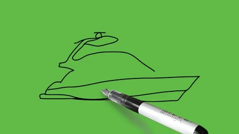 Drawing an ocean ship with black and blue color combination Видео 150367405