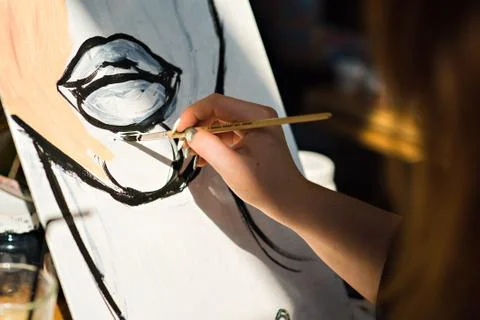 Drawing with oil Stock Photos