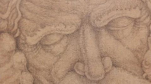 Drawing old man's face Stock Footage 77053088
