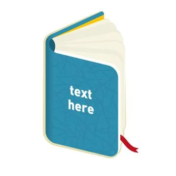 Drawing of an open book with copy space. Stock Illustration