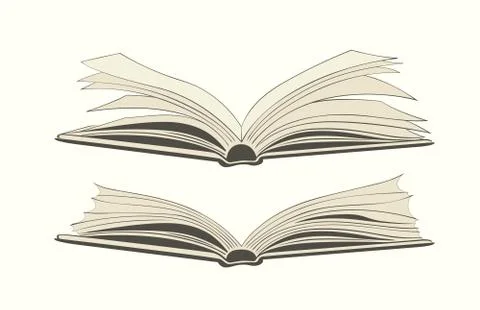 Drawing an open book Stock Illustration