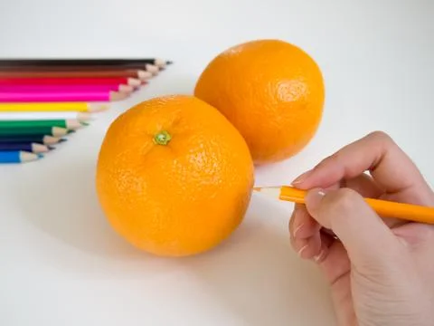 Drawing Orange Stock Photos