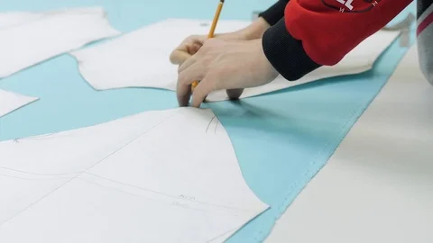 Drawing Out On Textile Stock Footage 90089279