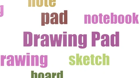Drawing Pad Tag Cloud Animated On White Background 스톡 동영상 107245725