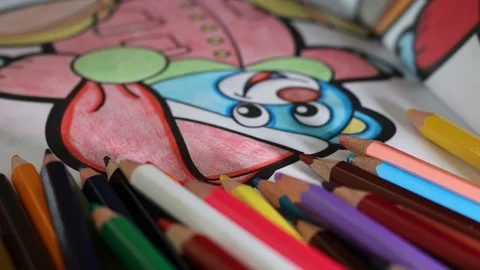 Drawing painted with colors Stock Footage 131442567