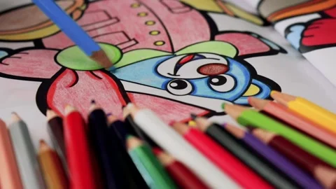 Drawing painted with colors Stock Footage 131442579
