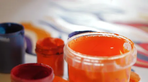 Drawing by paints. Stock Footage 35861799