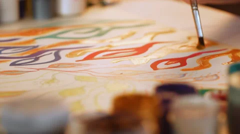 Drawing by paints. Stock Footage 35862125