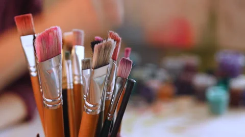 Drawing by paints. Stock Footage 35863032