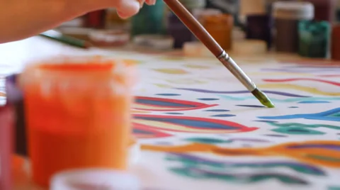 Drawing by paints. Stock Footage 35864424