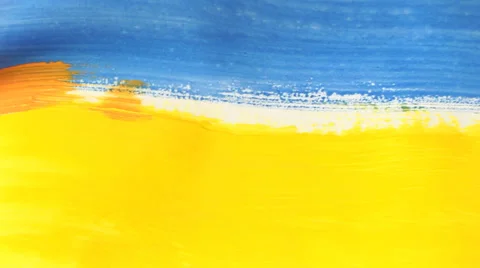 Drawing by paints. Stock Footage 36036342