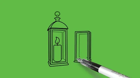 Drawing pair of candle stand in blue, yellow, pink, red, purple and green colour 動画素材 157601940