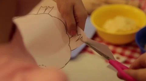 Drawing paper cuts Stock Footage 64258722