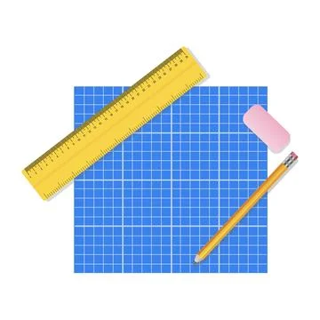 Drawing paper. Drawing tools. Vector illustration Stock Illustration