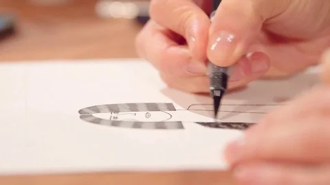 Drawing on paper Stock Footage 77101067