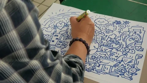 Drawing On Paper Stock-Footage 159077034