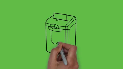 Drawing paper shredder machine in black, grey, white and light grey colour Vídeo Stock 156402893
