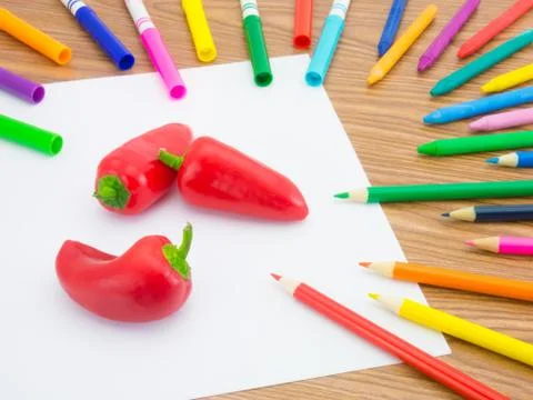 Drawing Paprika Stock Photos