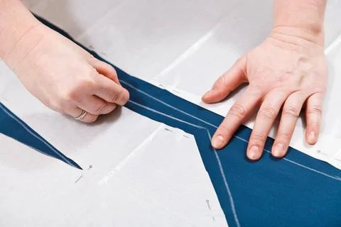 Drawing of pattern cutting for sewing drawing of pattern cutting for sewin... Stock Photos