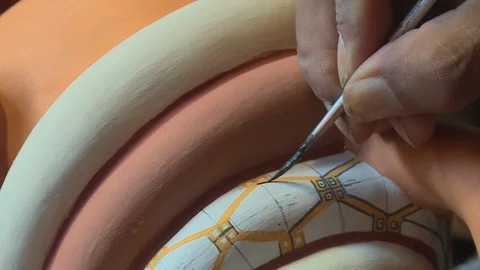 Drawing A Pattern On A Wood Carving, Cusco, Peru Stock Footage 109222628