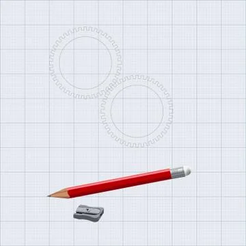 Drawing  pencil with sharpener 스톡 일러스트