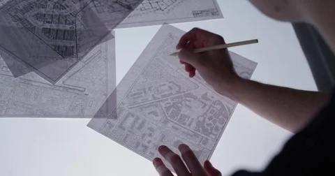 Drawing with a pencil in slow motion Stock Footage 77046814