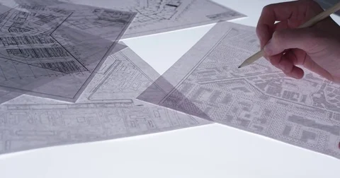 Drawing with a pencil in slow motion Stock Footage 77075436