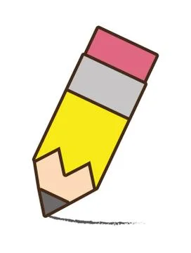 Drawing pencil write school Illustrazione stock