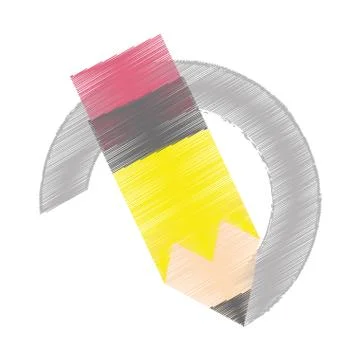 Drawing pencil write school Illustrazione stock