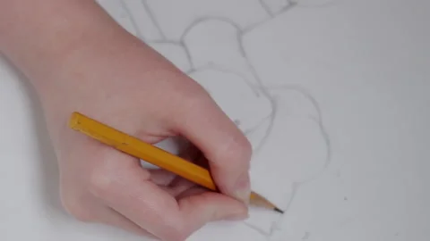 Drawing with a pencil in your hand Stock Footage 131201591