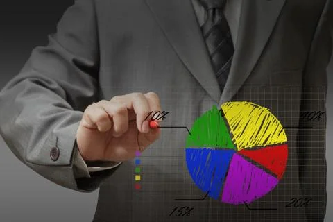 Drawing pie chart Stock Illustration