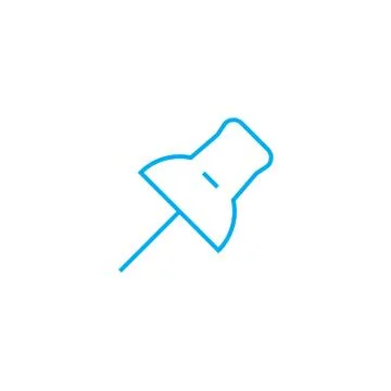 Drawing pin linear icon concept. Drawing pin line vector sign, symbol Stock Illustration