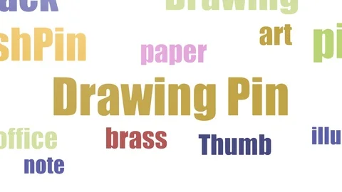 Drawing Pin Word Cloud Animated On White Background 스톡 동영상 107243354