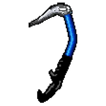 Drawing piolet ice tool pixel art vector illustration Stock Illustration