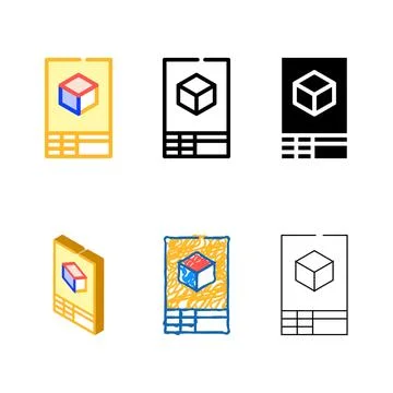 Drawing plan color icon vector isolated pack Stock Illustration