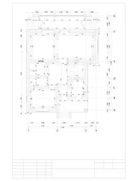 Drawing of the plan of the first floor private 2 floor houses Stock Illustration