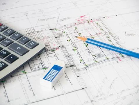 Drawing plan Stock Photos